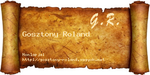 Gosztony Roland névjegykártya