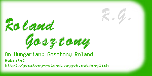 roland gosztony business card